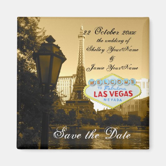 Las Vegas Nevada Wedding Save the Date Magnet (Voorkant)