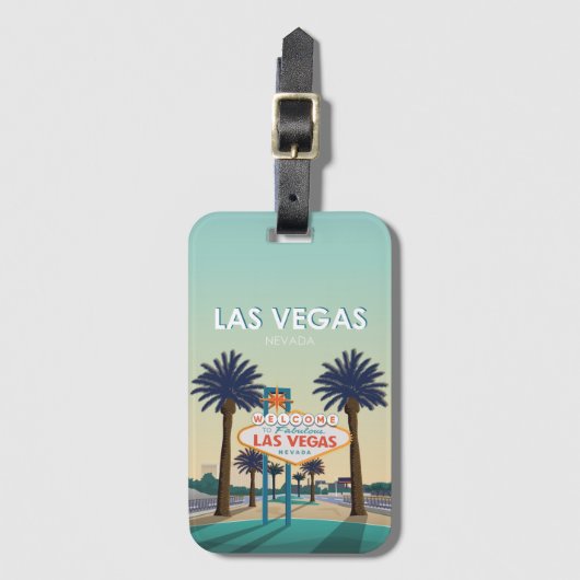 Las Vegas Nevada Welkom Bord Reizen in het Verlede Bagagelabel (Voorkant (verticaal))