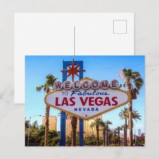 Las Vegas Nevada | Welkomstbord Briefkaart (Voorkant / Achterkant)