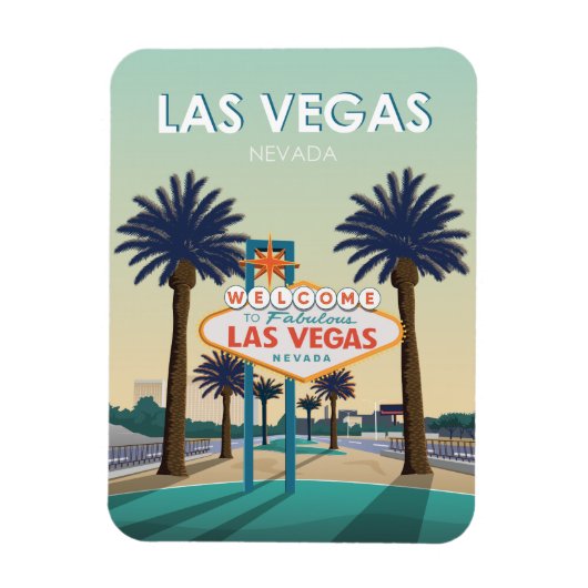 Las Vegas Nevada welkomstbord Vintage Travel Magneet (Verticaal)
