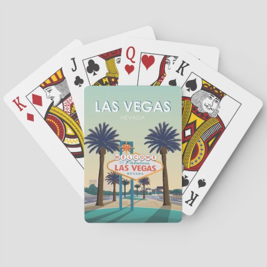 Las Vegas Nevada welkomstbord Vintage Travel Pokerkaarten (Achterkant)