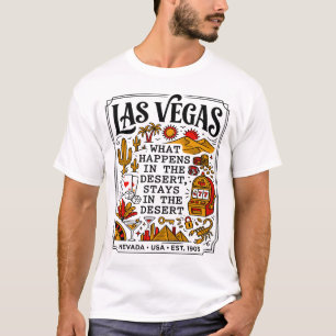 Las Vegas Nevada Woestijn Casino Leven Illustratie T-shirt