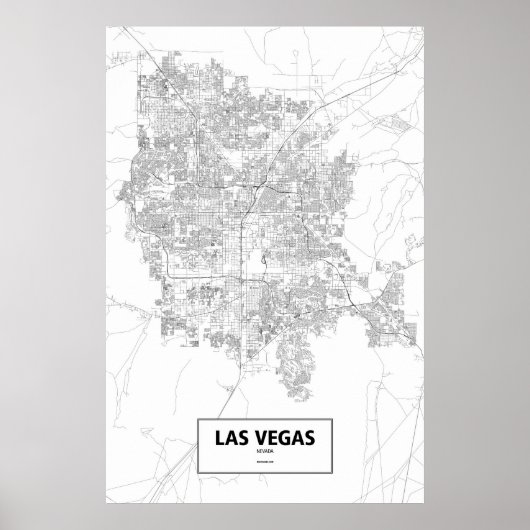 Las Vegas, Nevada (zwart op wit) Poster (Voorkant)