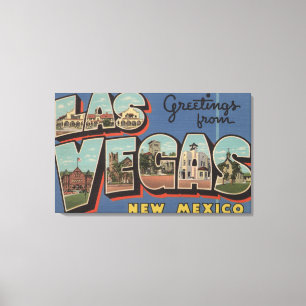 Las Vegas, New Mexico - Grote Letter-scènes Canvas Afdruk