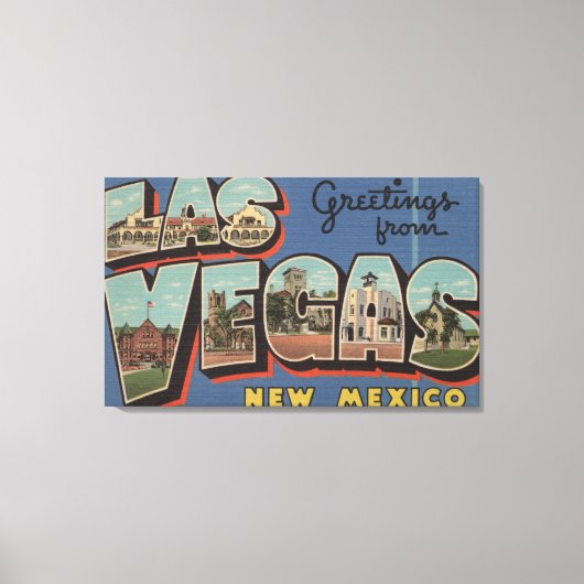 Las Vegas, New Mexico - Grote Letter-scènes Canvas Afdruk (Voorkant)