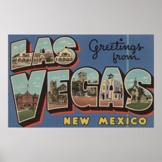 Las Vegas, New Mexico - Grote Letter-scènes Poster (Voorkant)