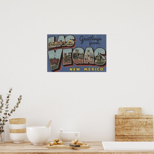 Las Vegas, New Mexico - Large Letter Scenes 2 Poster (Keuken)