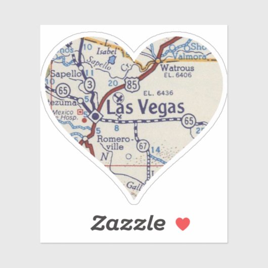 Las Vegas New Mexico Map Sticker (Vel)