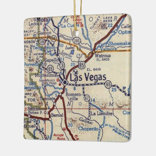 Las Vegas New Mexico Old Map Keramisch Ornament (Links)