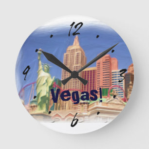 Las Vegas New York hotel dag scène wandklok