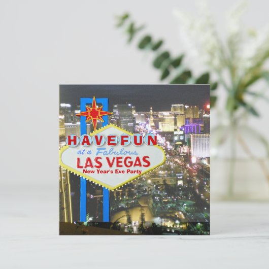 Las Vegas nieuwjaarsfeest Kaart (Staand voorkant)