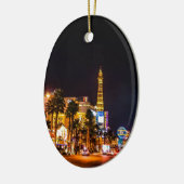 Las Vegas Night Lights Strip Eiffel Tower Casino Keramisch Ornament (Links)