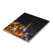 Las Vegas Night Lights Strip Eiffel Tower Casino Tegeltje (Zijkant)