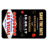 Las Vegas Night Neon Sign - Save the Date Wedding Magneet (Horizontaal)