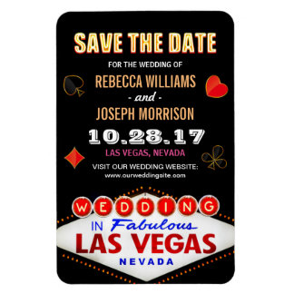 Las Vegas Night Neon Sign - Save the Date Wedding Magneet