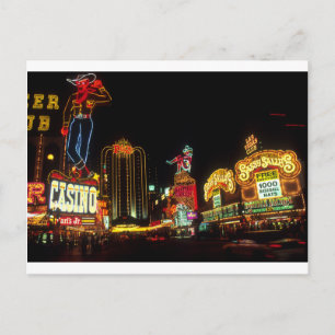 Las Vegas Night Time Neon Lights Casinos Sign Briefkaart