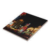 Las Vegas Night Time Neon Lights Casinos Sign Tegeltje (Zijkant)