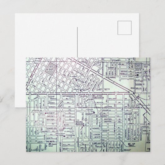 Las Vegas, NV  Kaart (Voorkant / Achterkant)