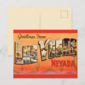 Las Vegas NV Retro Groet Briefkaart (Voorkant / Achterkant)