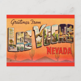 Las Vegas NV Retro Groet Briefkaart