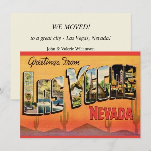 Las Vegas NV verhuisbericht (Voorkant / Achterkant)