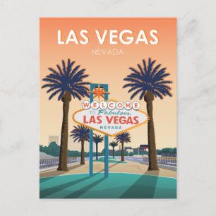 Las Vegas NV Welkomstbord bij Vintage Save the Dat Briefkaart