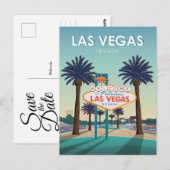 Las Vegas NV Welkomstbord  Save the Date Briefkaart (Voorkant / Achterkant)
