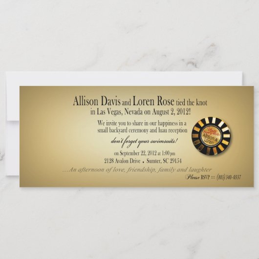 Las Vegas Ontvangst (neem contact met me op om te Kaart (Achterkant)