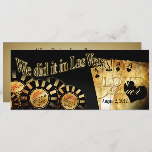 Las Vegas Ontvangst (neem contact met me op om te Kaart (Voorkant / Achterkant)