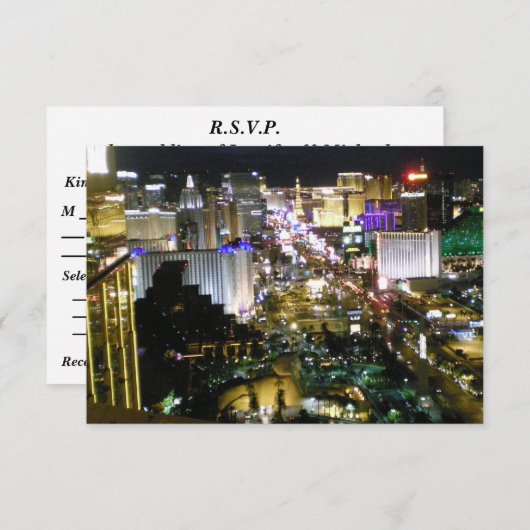 Las Vegas Ontvangst RSVP (Voorkant / Achterkant)