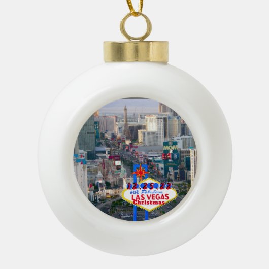 Las Vegas op maat gesneden kerstbord Keramische Bal Ornament (Voorkant)
