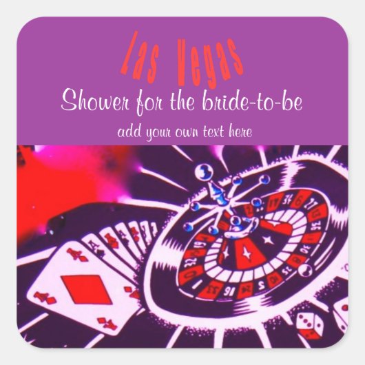 Las Vegas Paarse Passion Party voor de bruid Vierkante Sticker (Voorkant)