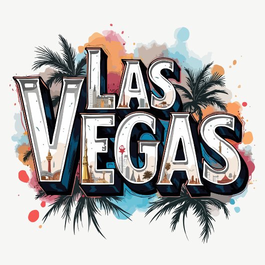 Las Vegas Palm Splash Sticker