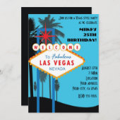 Las Vegas Palms Blue Tall Casino Uitnodiging (Voorkant / Achterkant)