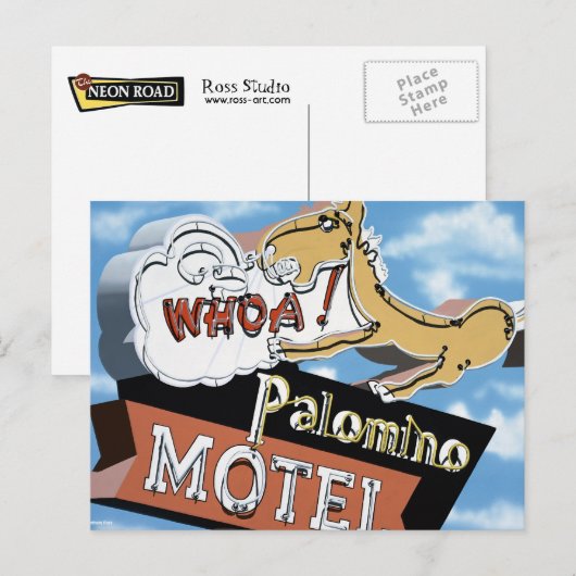 Las Vegas Palomino Motel Retro Neon Sign Briefkaar Briefkaart (Voorkant / Achterkant)