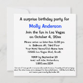 Las Vegas Party 30th Birthday Kaart (Achterkant)