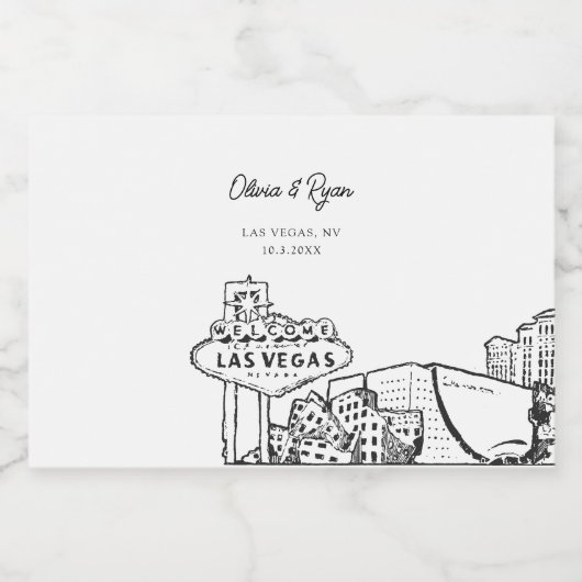 Las Vegas Party Favor Welkom Gift Custom Likeurfles Etiket (Enkel label)