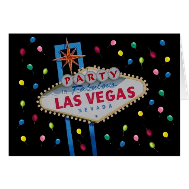 Las Vegas PARTY Kaart (Voorkant Horizontaal)
