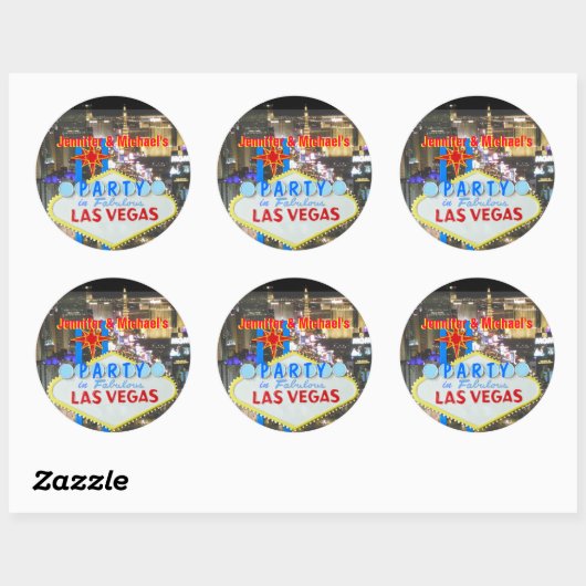Las Vegas Party Ronde Sticker (Vel)
