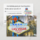 Las Vegas Party RSVP 21st Birthday (Voorkant / Achterkant)