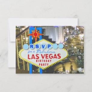 Las Vegas Party RSVP 21st Birthday Kaartje
