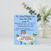 Las Vegas Party Uitnodiging met Welkomstteken (Staand voorkant)