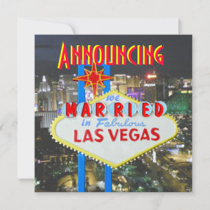 Las Vegas Pas getrouwd Marriage Photo Announement Kaart