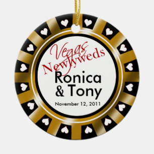 Las Vegas Passen getrouwd Casino Chip Foto Keramisch Ornament