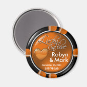 Las Vegas Passen getrouwd Casino Chip Magnet Favor (Voorkant / Achterkant)