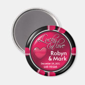 Las Vegas Passen getrouwd Casino Chip Magnet Favor (Voorkant / Achterkant)