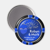 Las Vegas Passen getrouwd Casino Chip Magnet Favor (Voorkant / Achterkant)
