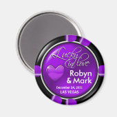 Las Vegas Passen getrouwd Casino Chip Magnet Favor (Voorkant / Achterkant)