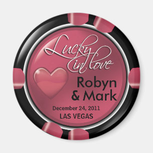 Las Vegas Passen getrouwd Casino Chip Magnet Favor