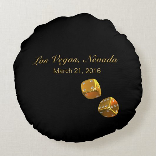 Las Vegas Passen getrouwd Casino Chip | rood zwart Rond Kussen (Achterkant)